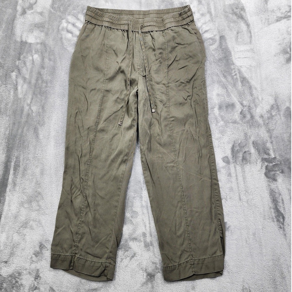 Workshop Republic Clothing Pants Womens M Green Crop Straight Lyocell Pull‎ On